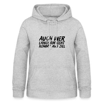 Prends ton temps - Sweat à capuche Femme - gris clair chiné - Devant - AI Model Female 172 light (172cm)