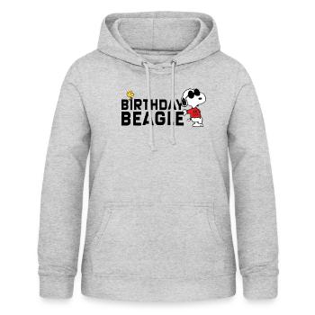 Peanuts Geburtstagsdesign Birthday Beagle Snoopy - Frauen Hoodie - Hellgrau meliert - Vorne - AI Model Female 172 light (172cm)