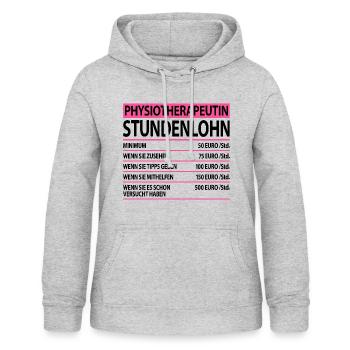 Physiotherapeutin Physiotherapie Dankeschön Sprüch - Frauen Hoodie - Hellgrau meliert - Vorne - AI Model Female 172 light (172cm)