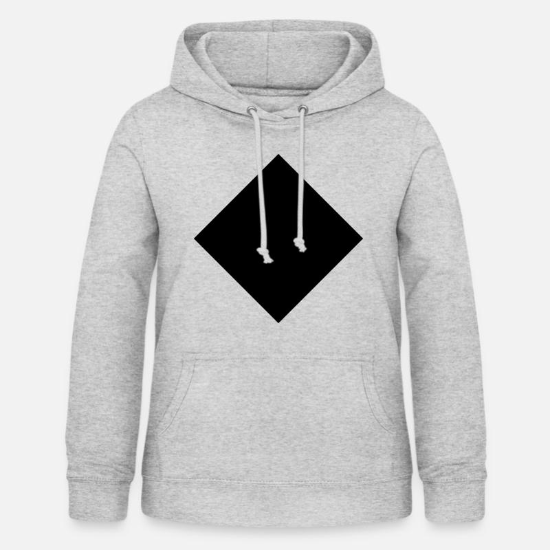 Square gift, geometry area square black - Women's Hoodie - light heather grey