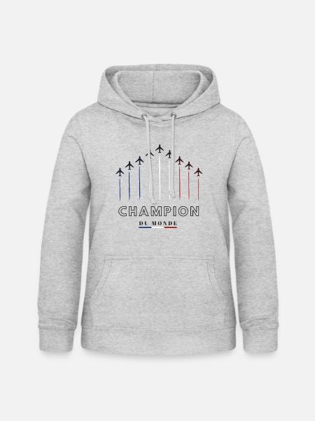 WELTMEISTER - Frauen Hoodie - Hellgrau meliert