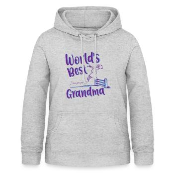 I LOVE YOU GRANDMA - Sweat à capuche Femme - gris clair chiné - Devant - AI Model Female 172 light (172cm)