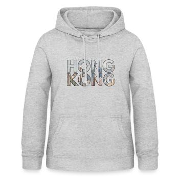 hong kong - Frauen Hoodie - Hellgrau meliert - Vorne - AI Model Female 172 light (172cm)