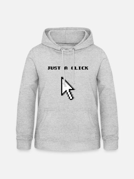 Klick Pixel - Frauen Hoodie - Hellgrau meliert