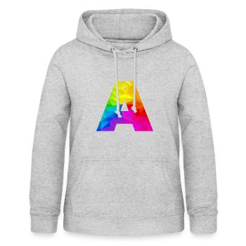 Polygon A - Frauen Hoodie - Hellgrau meliert - Vorne - AI Model Female 172 light (172cm)