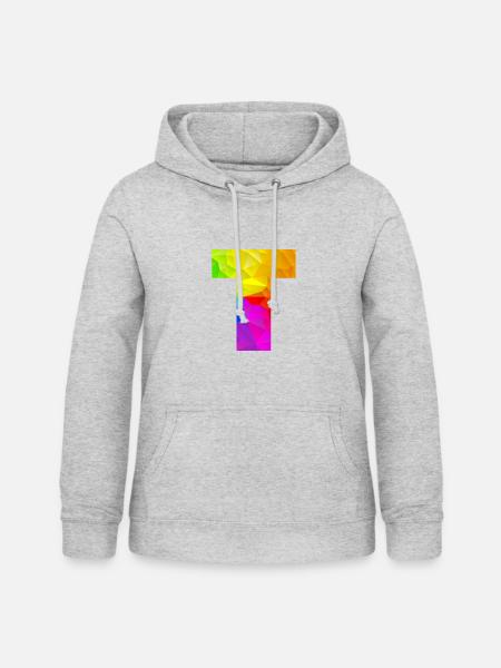 Polygon T - Frauen Hoodie - Hellgrau meliert