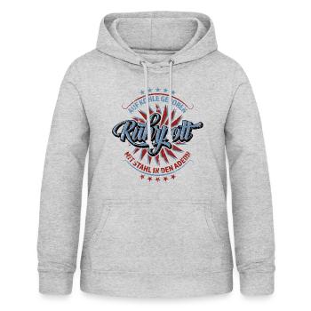 Ruhrpott Auf Kohle geboren mit Stahl in den Adern - Frauen Hoodie - Hellgrau meliert - Vorne - AI Model Female 172 light (172cm)