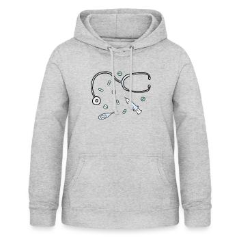 Medizin - Frauen Hoodie - Hellgrau meliert - Vorne - AI Model Female 172 light (172cm)