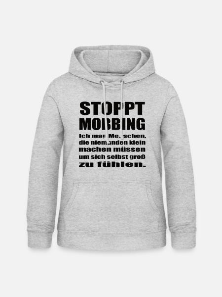 Gegen Mobbing - Frauen Hoodie - Hellgrau meliert