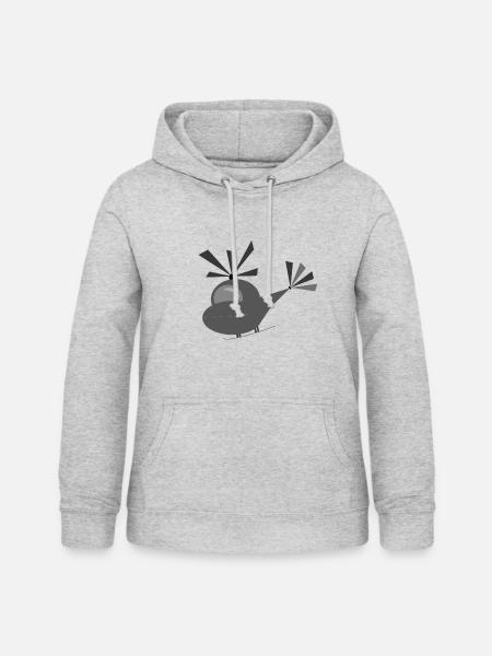 Helikopter - Frauen Hoodie - Hellgrau meliert