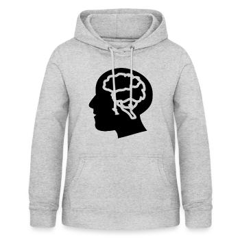 cerveau - Sweat à capuche Femme - gris clair chiné - Devant - AI Model Female 172 light (172cm)