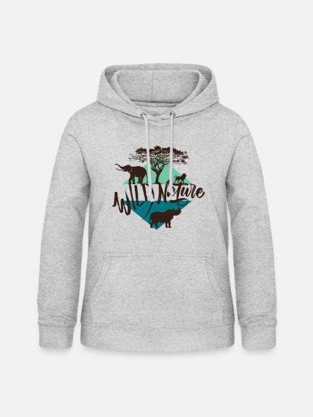 Wild Nature - Frauen Hoodie - Hellgrau meliert
