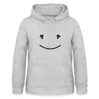 Gute Laune Gesicht - Frauen Hoodie - Hellgrau meliert - Vorne - AI Model Female 172 light (172cm)