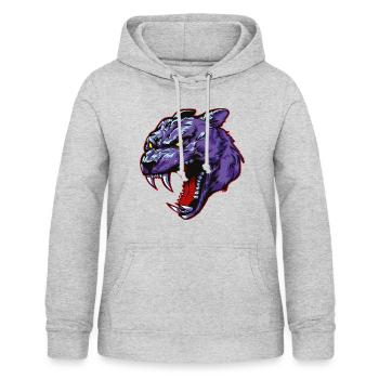 panther head beast animal - Women's Hoodie - light heather grey - Front - AI Model Female 172 light (172cm)