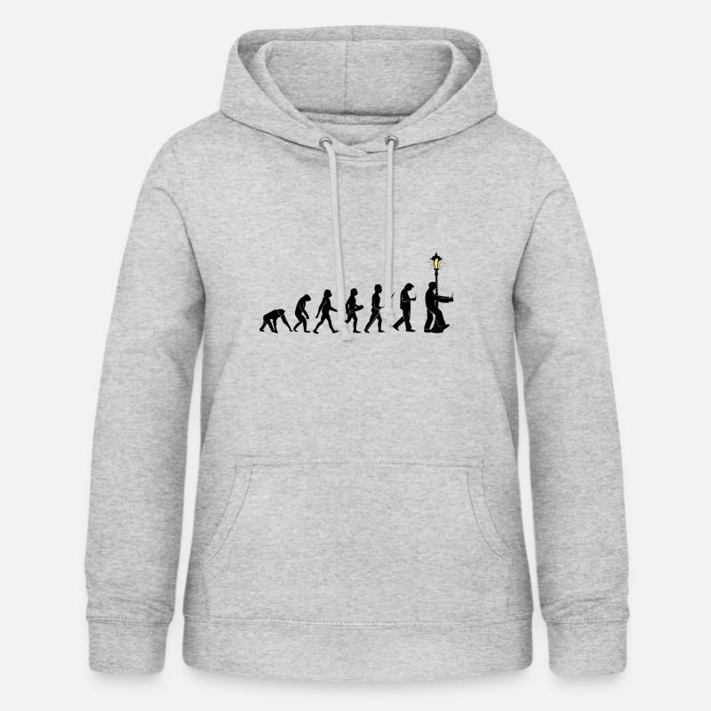 Entwicklung Mensch Evolution Smartphone Crash - Frauen Hoodie - Hellgrau meliert