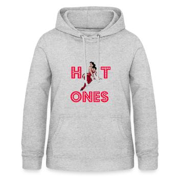 Hot Ones - Sweat à capuche Femme - gris clair chiné - Devant - AI Model Female 172 light (172cm)