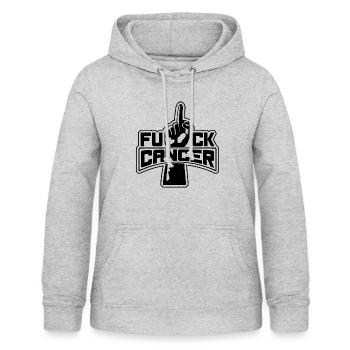 Fck Krebs! gegen Krebs - Frauen Hoodie - Hellgrau meliert - Vorne - AI Model Female 172 light (172cm)