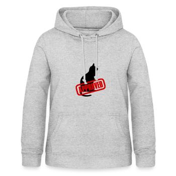 Erfahrung Katzen Tierliebe - Frauen Hoodie - Hellgrau meliert - Vorne - AI Model Female 172 light (172cm)