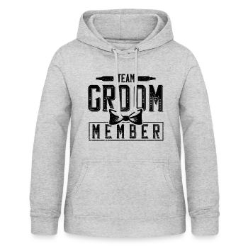 Groom Party Team Bräutigam - Frauen Hoodie - Hellgrau meliert - Vorne - AI Model Female 172 light (172cm)