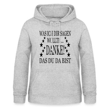 Danke an dich - Frauen Hoodie - Hellgrau meliert - Vorne - AI Model Female 172 light (172cm)