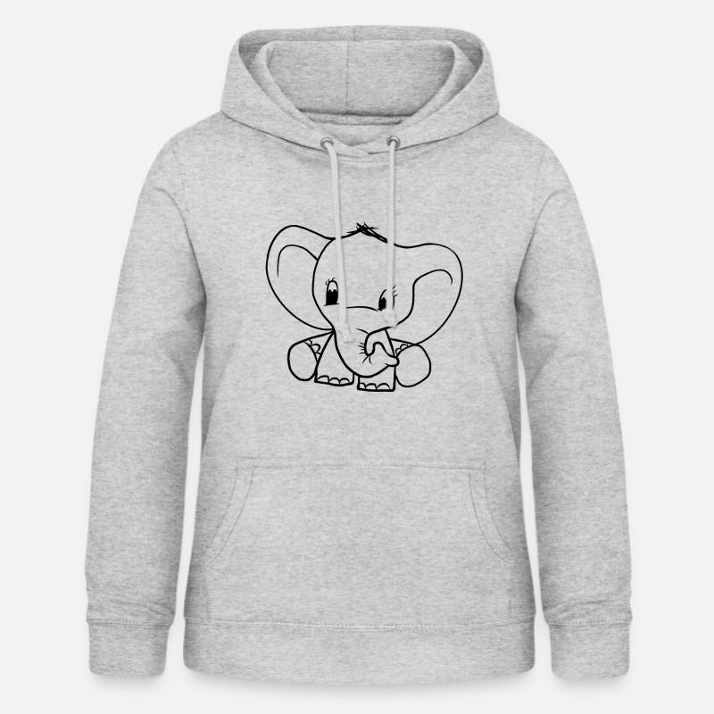 Bébé éléphant bébé éléphant éléphant cadeau doux bébé - Sweat à capuche Femme - gris clair chiné