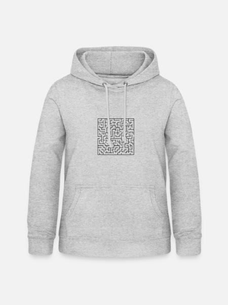Labyrinth - Frauen Hoodie - Hellgrau meliert