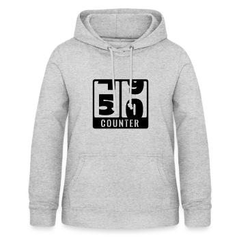 50. Geburtstag 50er endlich - Frauen Hoodie - Hellgrau meliert - Vorne - AI Model Female 172 light (172cm)
