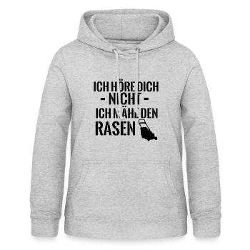 ich höre dich nicht ich mähe Rasen - Frauen Hoodie - Hellgrau meliert - Vorne - AI Model Female 172 light (172cm)