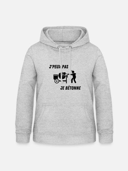 J'peux pas je bétonne - Sweat à capuche Femme - gris clair chiné