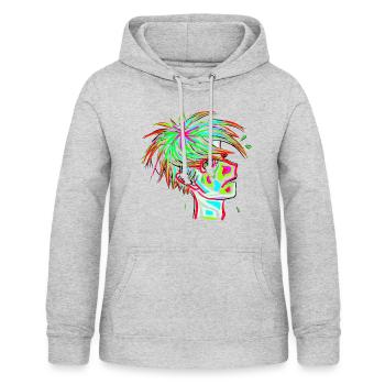Contraste manga - Sweat à capuche Femme - gris clair chiné - Devant - AI Model Female 172 light (172cm)