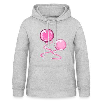 sucettes roses cake pop - Sweat à capuche Femme - gris clair chiné - Devant - AI Model Female 172 light (172cm)