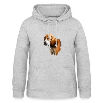 Beagle-Harrier Scent Hound Dog Sketch Illustration - Sweat à capuche Femme - gris clair chiné - Devant - AI Model Female 172 light (172cm)