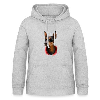 Toy Manchester Terrier Dog Watercolor Illustration - Women's Hoodie - light heather grey - Front - AI Model Female 172 light (172cm)