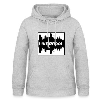 Liverpool Angleterre Skyline Silhouette Voyage Souven - Sweat à capuche Femme - gris clair chiné - Devant - AI Model Female 172 light (172cm)