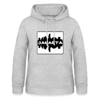 Jakarta Indonesien Skyline Silhouette Travel Souven - Frauen Hoodie - Hellgrau meliert - Vorne - AI Model Female 172 light (172cm)