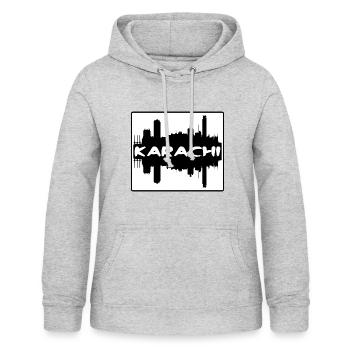 Karachi Pakistan Skyline Silhouette Travel Souveni - Frauen Hoodie - Hellgrau meliert - Vorne - AI Model Female 172 light (172cm)