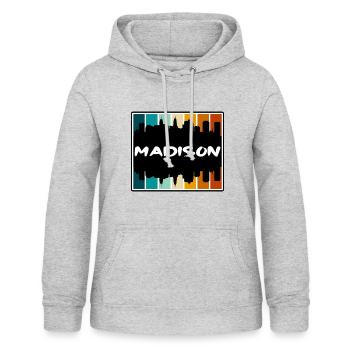 Madison Wisconsin USA Skyline Silhouette Reisen So - Frauen Hoodie - Hellgrau meliert - Vorne - AI Model Female 172 light (172cm)