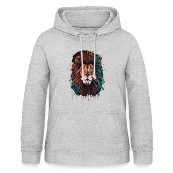 Löwe mag Katzen - Frauen Hoodie - Hellgrau meliert - Vorne - AI Model Female 172 light (172cm)