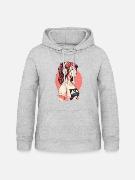 Lofi - Frauen Hoodie - Hellgrau meliert