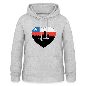 Santiago Chile Flagge Skyline Reise Souvenir - Frauen Hoodie - Hellgrau meliert - Vorne - AI Model Female 172 light (172cm)