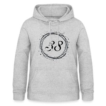 38 - Frauen Hoodie - Hellgrau meliert - Vorne - AI Model Female 172 light (172cm)