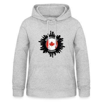Souvenir de voyage du drapeau canadien Skyline des chutes du Niagara - Sweat à capuche Femme - gris clair chiné - Devant - AI Model Female 172 light (172cm)