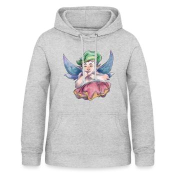 Baby-Elf - Frauen Hoodie - Hellgrau meliert - Vorne - AI Model Female 172 light (172cm)