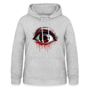Auge blutig - Frauen Hoodie - Hellgrau meliert - Vorne - AI Model Female 172 light (172cm)