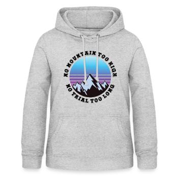 Kein Berg zu hoch, kein Weg zu lang - Frauen Hoodie - Hellgrau meliert - Vorne - AI Model Female 172 light (172cm)