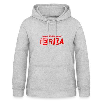 Team Feria - Sweat à capuche Femme - gris clair chiné - Devant - AI Model Female 172 light (172cm)