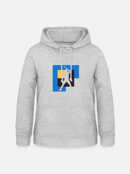 Baseball Baseballschläger Catcher - Frauen Hoodie - Hellgrau meliert