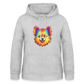 Poméranie allemand Spitz chien race Cartoon Kawaii I - Sweat à capuche Femme - gris clair chiné - Devant - AI Model Female 172 light (172cm)