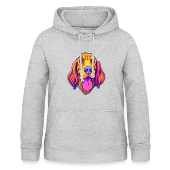 Jugoslawischer Jagdhund Rasse Cartoon Kawaii Illustration - Frauen Hoodie - Hellgrau meliert - Vorne - AI Model Female 172 light (172cm)