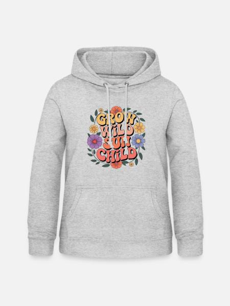 Hippie - Frauen Hoodie - Hellgrau meliert